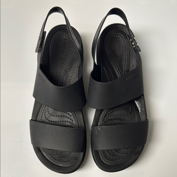 CROCS Black Sporty Sandals with Adjustable Straps - Picture 2 of 6